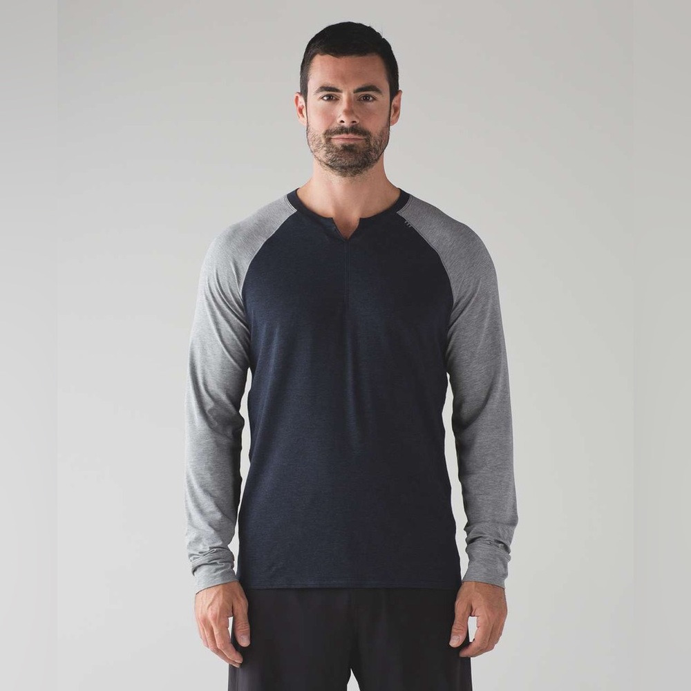 Lululemon Bodhi Long Sleeve L Heathered Inkwell Grey Vitasea